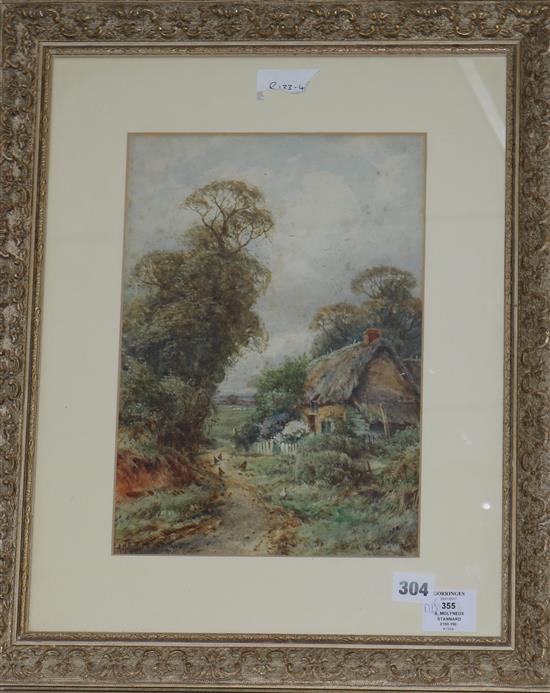 An A. Molyneux Stannard Chickens on a lane 33 x 23cm